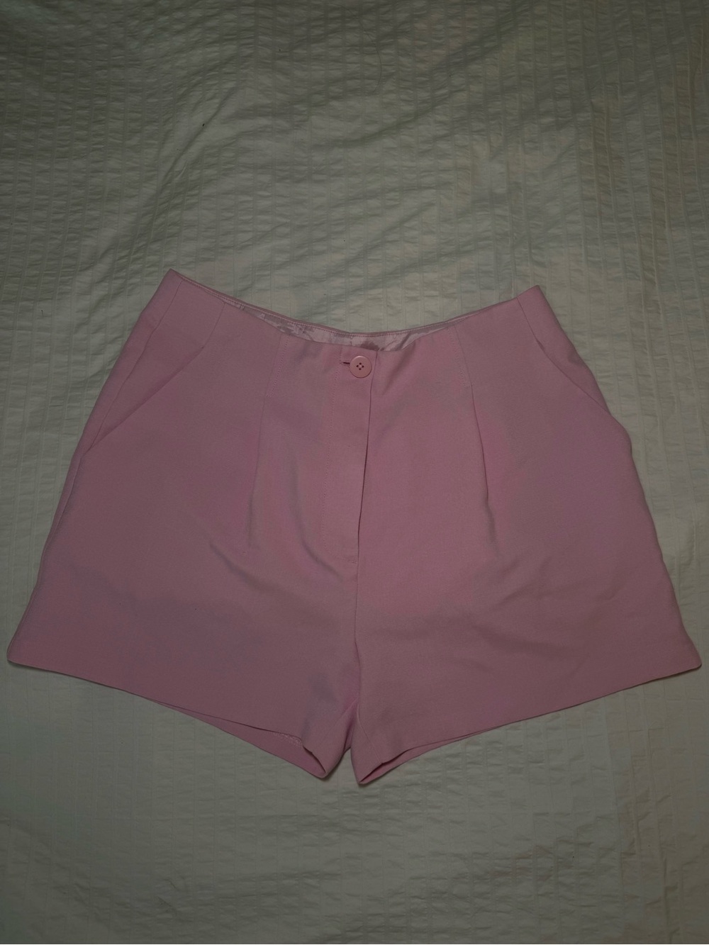 NWOT - PRIMARK High-Waist Pastel Pink Tailored Shorts Size 12 Business Casual